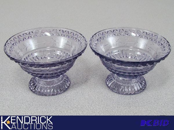 lot 139 image: 2 Purple Depression Glass Sorbet Dishes