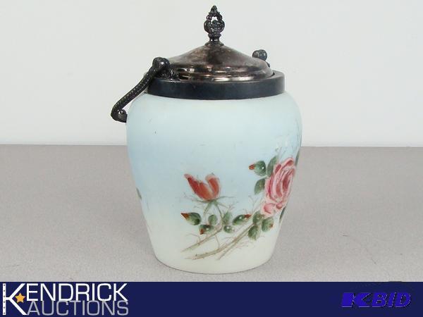 lot 142 image: Antique Cracker Biscuit Jar