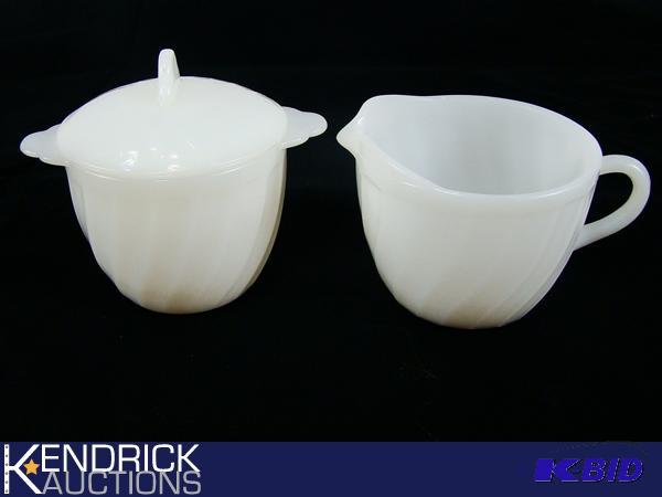 lot 143 image: Fire King Cream and Sugar Set