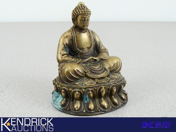 lot 162 image: Solid Brass Buddha
