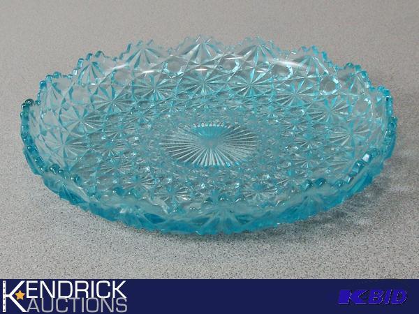 lot 188 image: Light Blue Depression Cut Glass Candy Dish