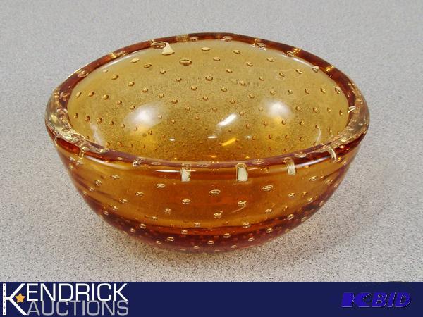 lot 190 image: Amber Murano Candy Dish