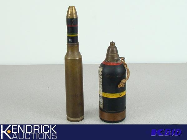 lot 29 image: 2 Large Decommissioned Asian Brass Explosive Casings