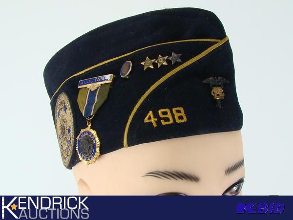 lot 34 image: Vintage American Legion Military Cap with PinsPatches