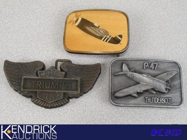 lot 41 image: 3 Vintage Belt Buckles