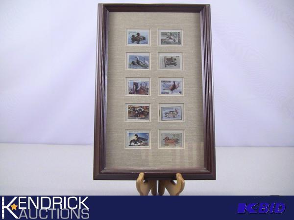 lot 97 image: Lot of 10 DNR Stamps Framed