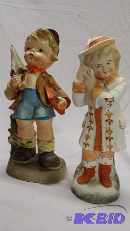 Two ceramic figures unmarked great shape, no ...