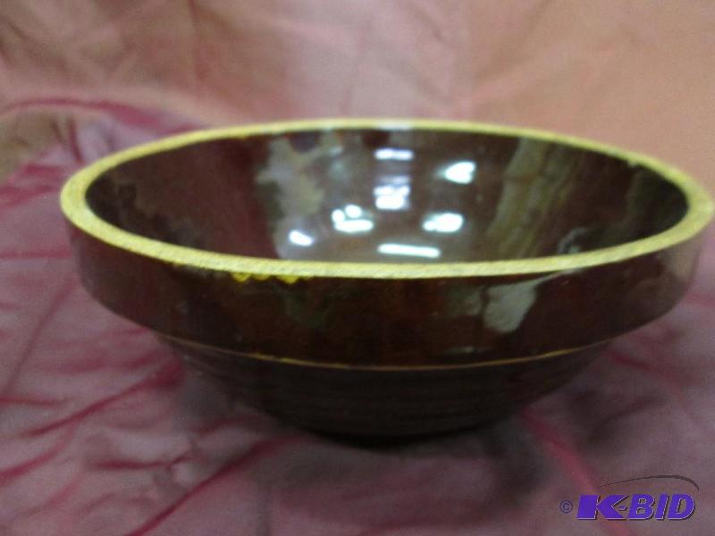 lot 120 image: Brownware bowl, made in USA, 8...
