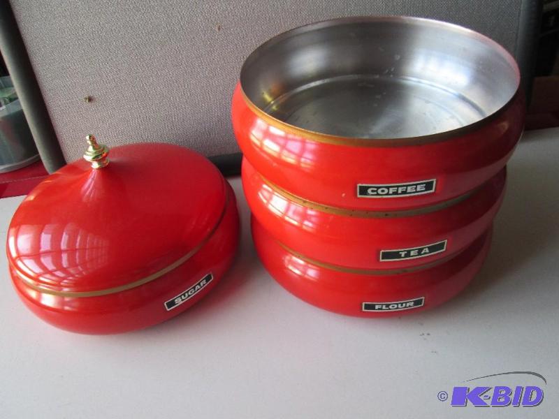 lot 16 image: Vintage stacking metal holder for coffee suga...
