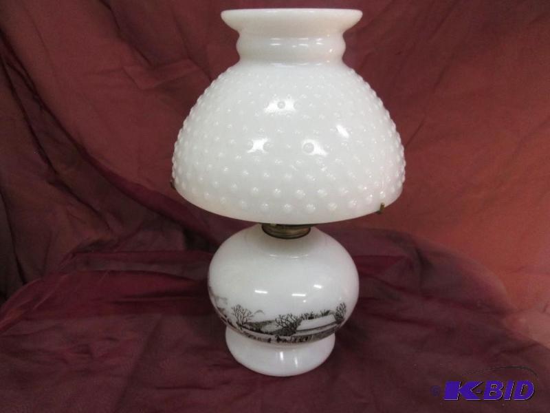 lot 191 image: milk glass shade, 15...