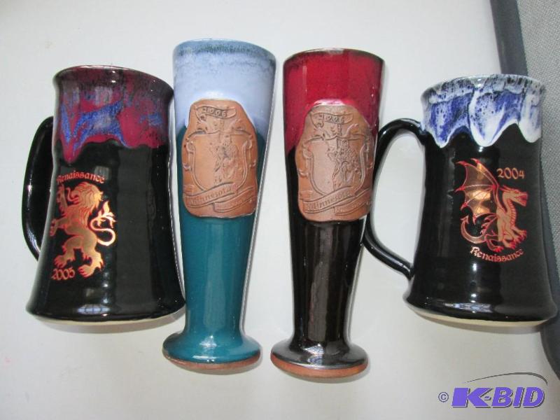 lot 2 image: Lot of 4 MN Rennaisance Festival mugs and gob...