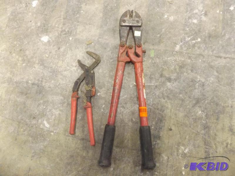lot 254 image: Bolt Cutters and a locking pliers  ...