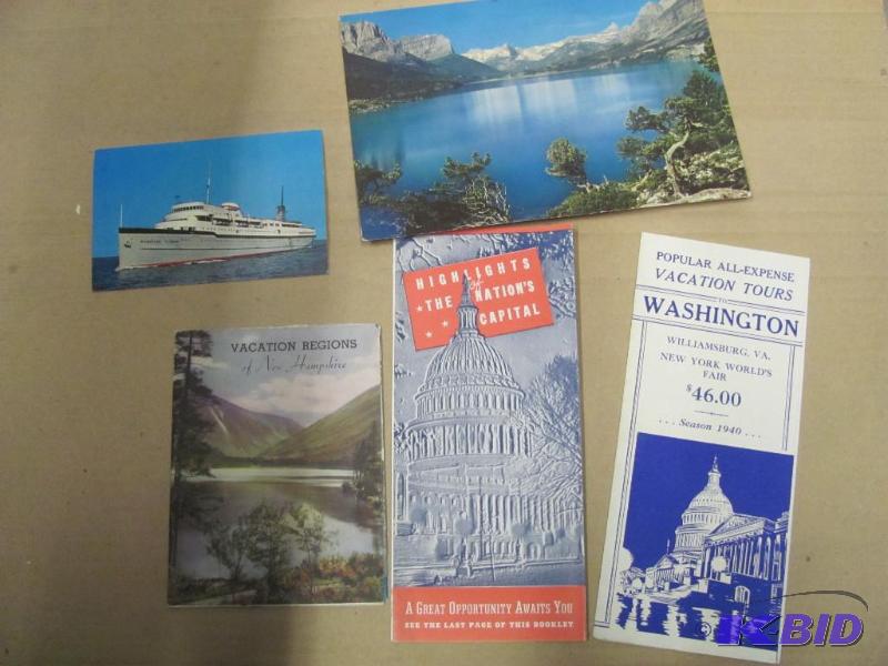 lot 108 image: Assorted Vintage Travel Brochures and Postcar...