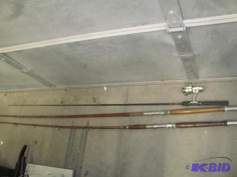 lot 123 image: Three (3) Fishing Rods, including two vintage...