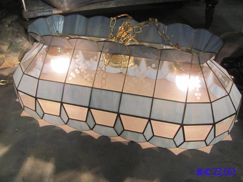 lot 73 image: This Glass Pool Table Light would make a grea...