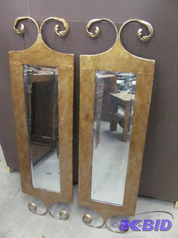 lot 78 image: These Two Matching Metal Wall Accent Pieces w...