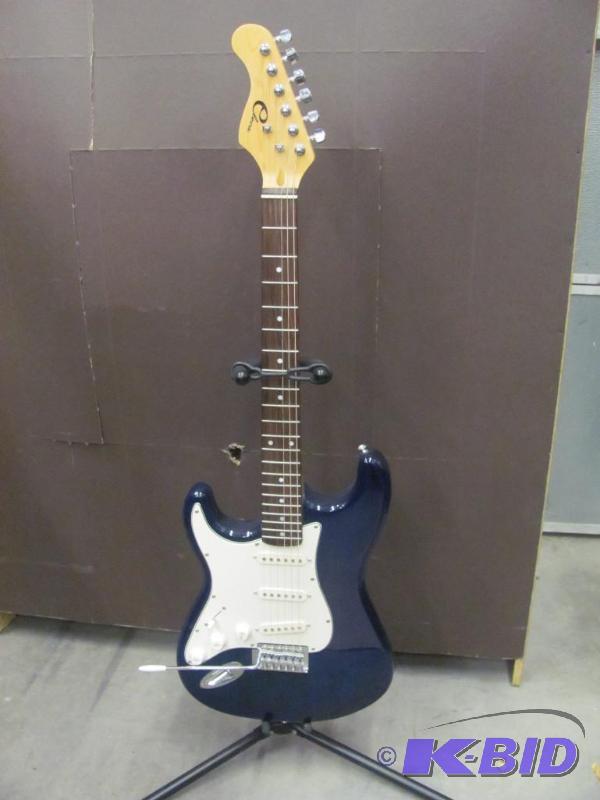 lot 84 image: This Left-Handed BlueWhite ELECA Electric Gu...
