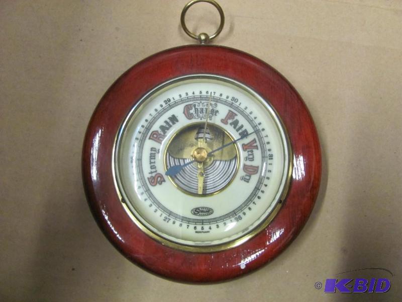 lot 96 image: Neat GERMAN-made Barometer. Approx. 5" r...