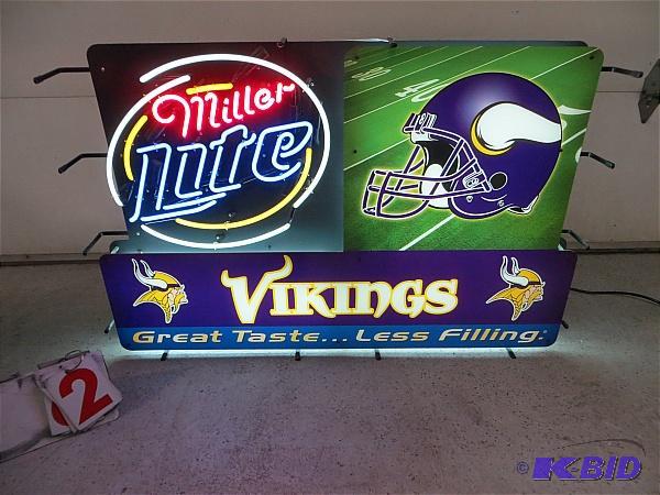 Miller Lite Vikings Football Neon. Works. 28 ...