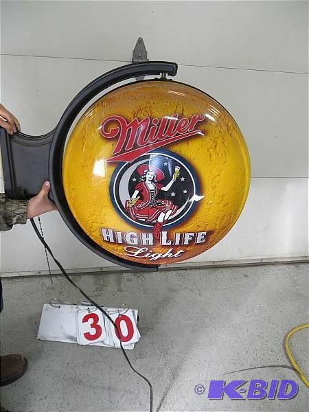 Spinning Miller High life Lighted sign. Spins...