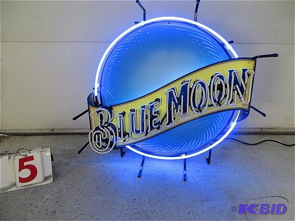 Blue Moon Neon. Partially lights. Has broken ...