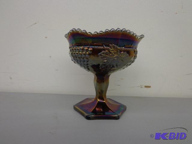 Iridescent&nbspCarnival Glass Pedestal Candy...