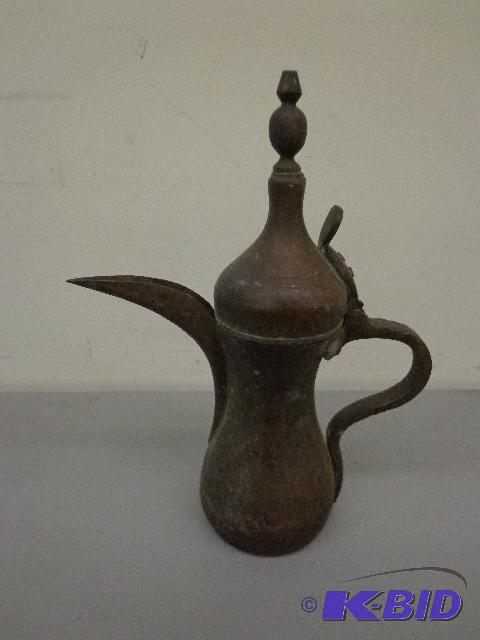 Brass &amp Copper Tea Pot Proof Marked Brass...