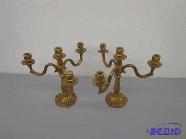 Brass Carved Candelabras Pair of candelabras ...