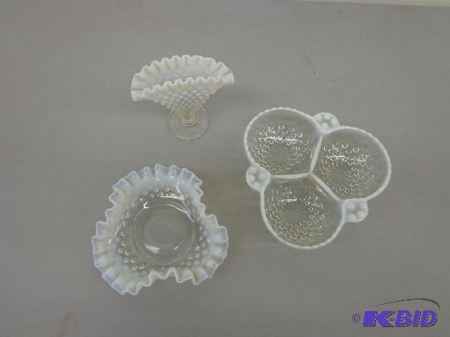 Hobnail Vase &amp Dishes 4&quot Hobnail Vas...