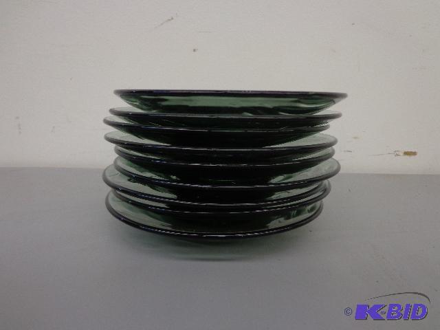 Green Saucers 9 - 6&quot Saucers Green Glass...