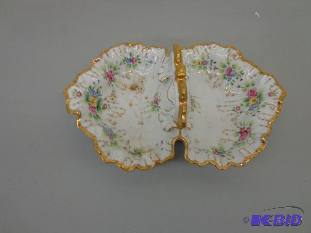 China Serving Dish Unmarked Gold Trim 13&quot...