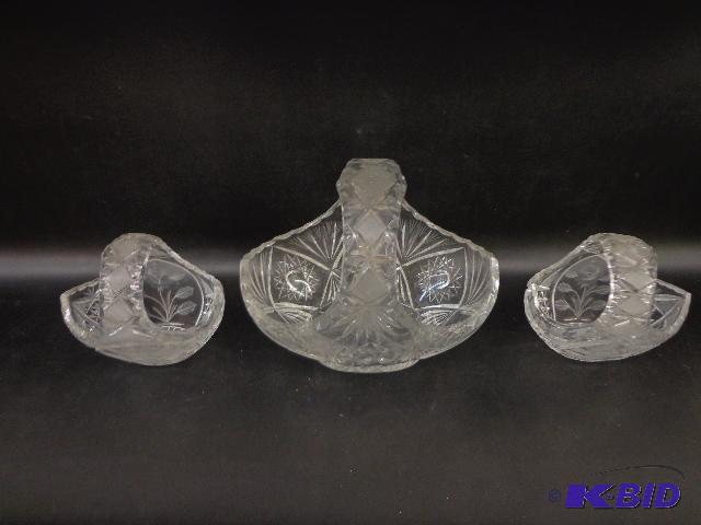 Lead Crystal Baskets 3 Baskets 1 - 8&quot x ...