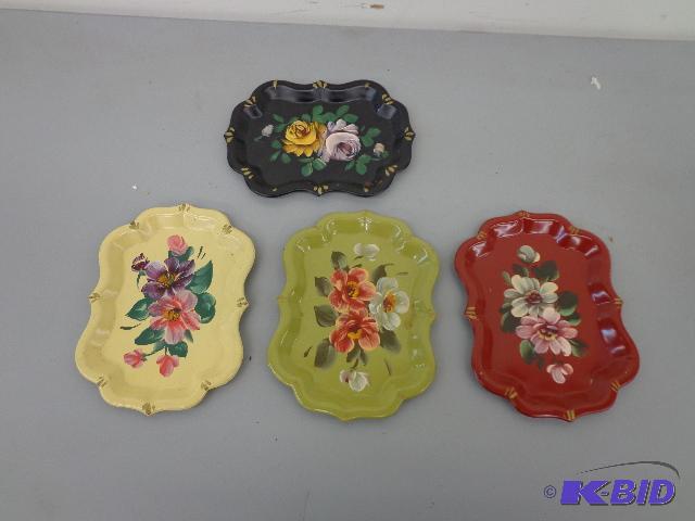 Set of Metal Trays Set of 4 Cool Trays Hand P...