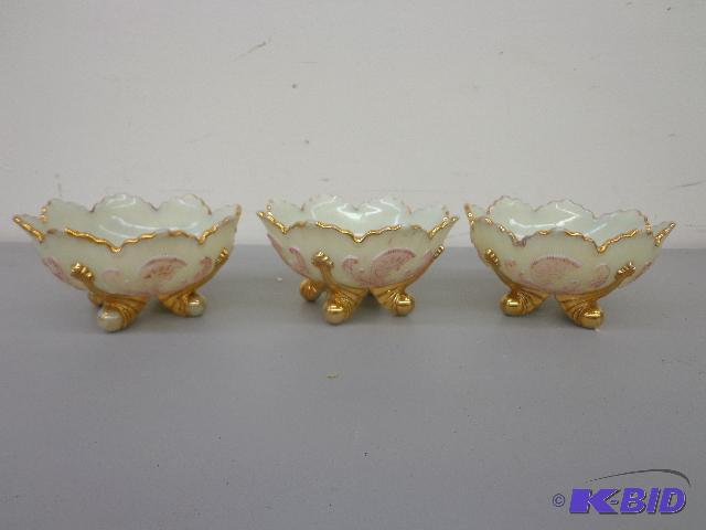 Ivory Glass Bowls 3 Footed Ivory Glass Bowls ...