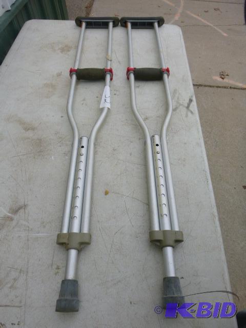 lot 32 image: Pair of Aluminum Crutches...
