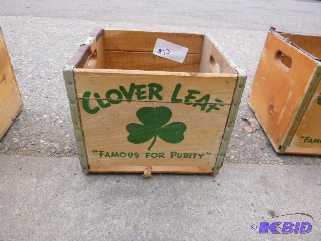 lot 73 image: Clover Leaf Wood Crate...