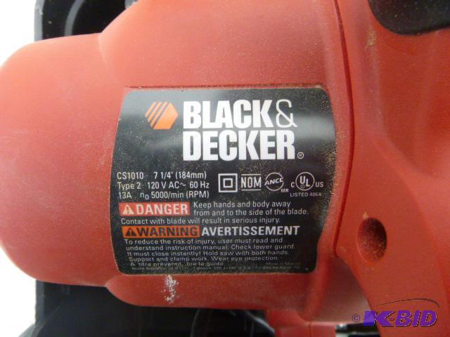 Black Decker Circular Saw Model CS1010 Northstar Kimball