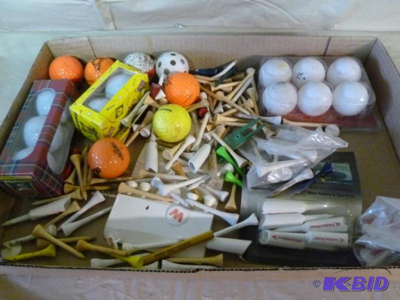 lot 115 image: Large lot of golf items that includes new bal...