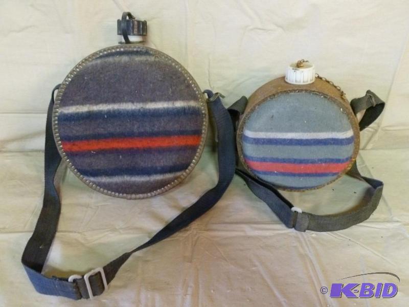 lot 133 image: Lot of two collectible water canteens. ...