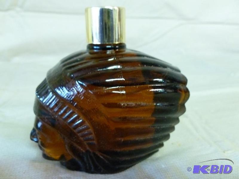 lot 159 image: Collectible Avon, Glass Native American bust ...