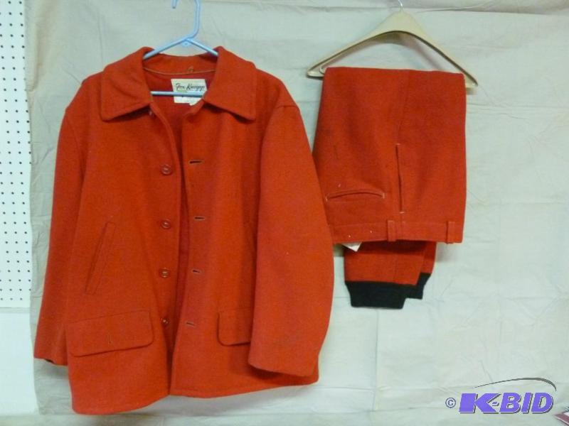 lot 178 image: Vintage Fox Knapp two piece red wool hunting ...