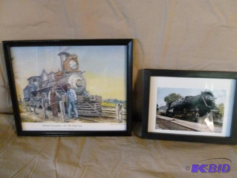 lot 185 image: Lot of two framed locomotive pictures....