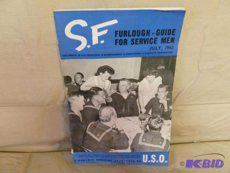 lot 191 image: Vintage July, 1943 USO Furlough - Guide For S...