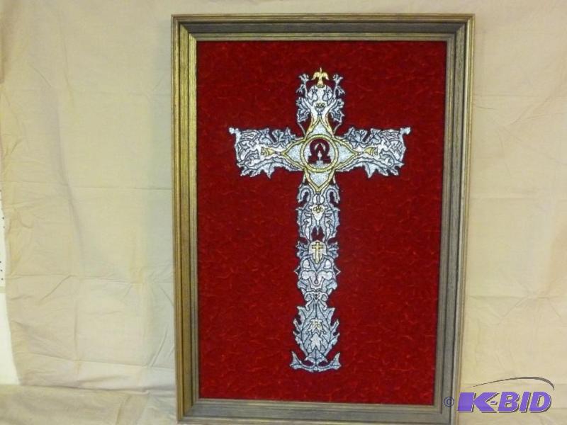 lot 249 image: Beautiful Large Livingston - Cross On Red Vel...