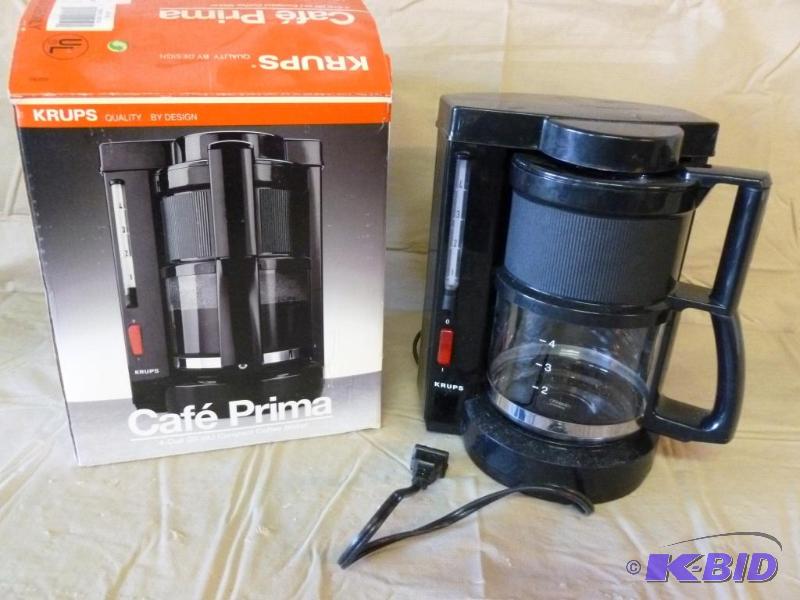lot 38 image: Krups Cafe Prima 4 cup compact coffee maker, ...