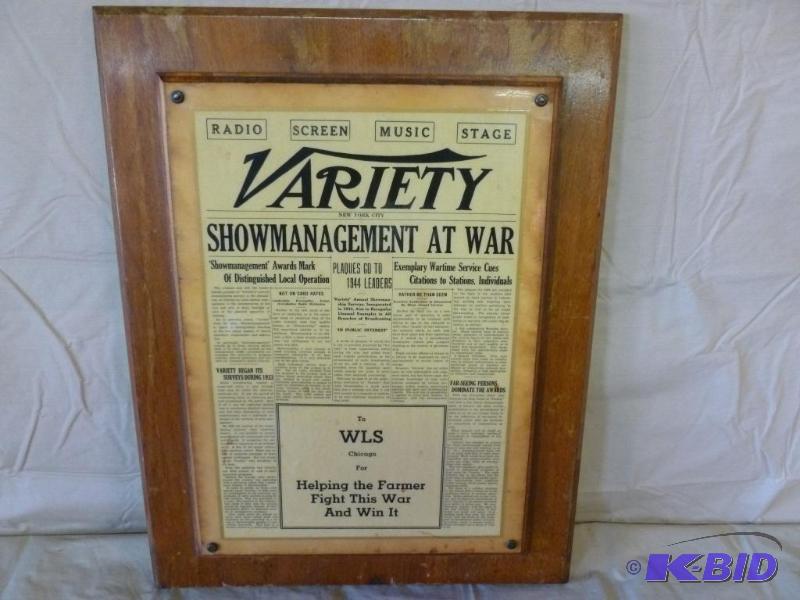 lot 7 image: Vintage 1944 Variety Newspaper " Showman...
