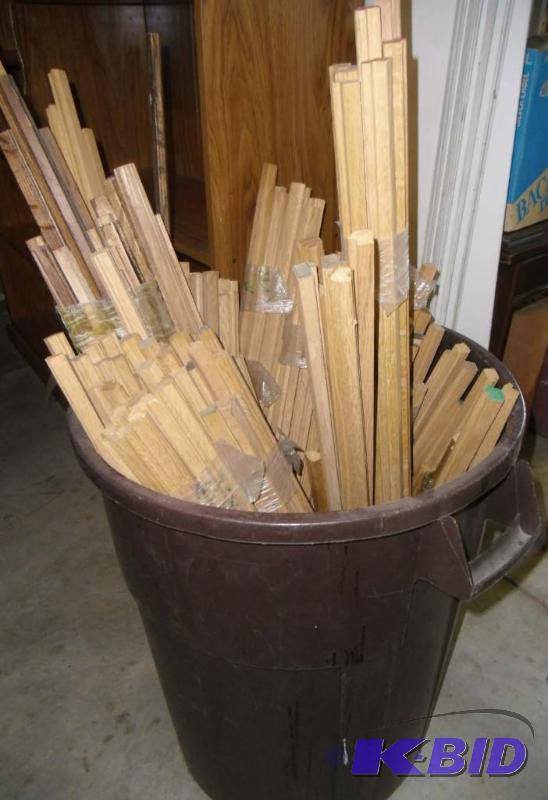 lot 20005 image: Make Your Own Picture Frames  Huge Garbage Can full of New Wood Moulding Framing Material