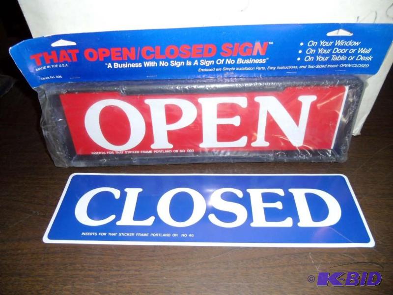 lot 20010 image: Lot of 35 OPEN  CLOSED signs are New In Original Packaging