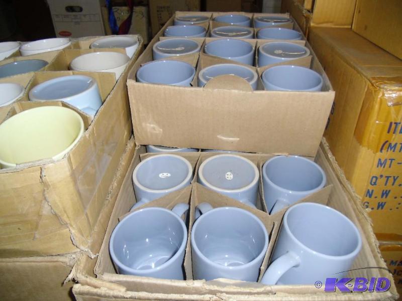 lot 20011 image: More than 44 Dozen New Ceramic Coffee Mugs and Coasters - Variety of Colors