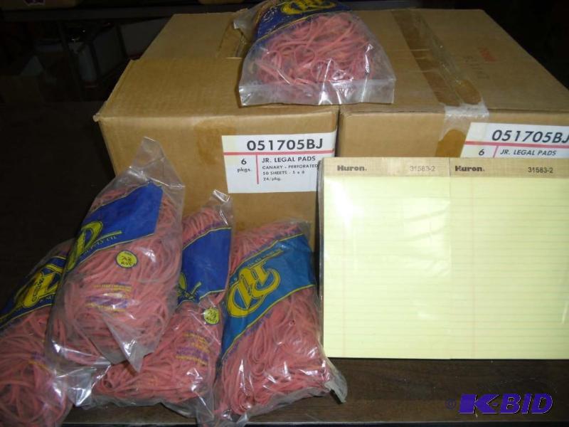 lot 20016 image: 275 Jr Yellow Legal Pads and 5 Bags of Rubber Bands
